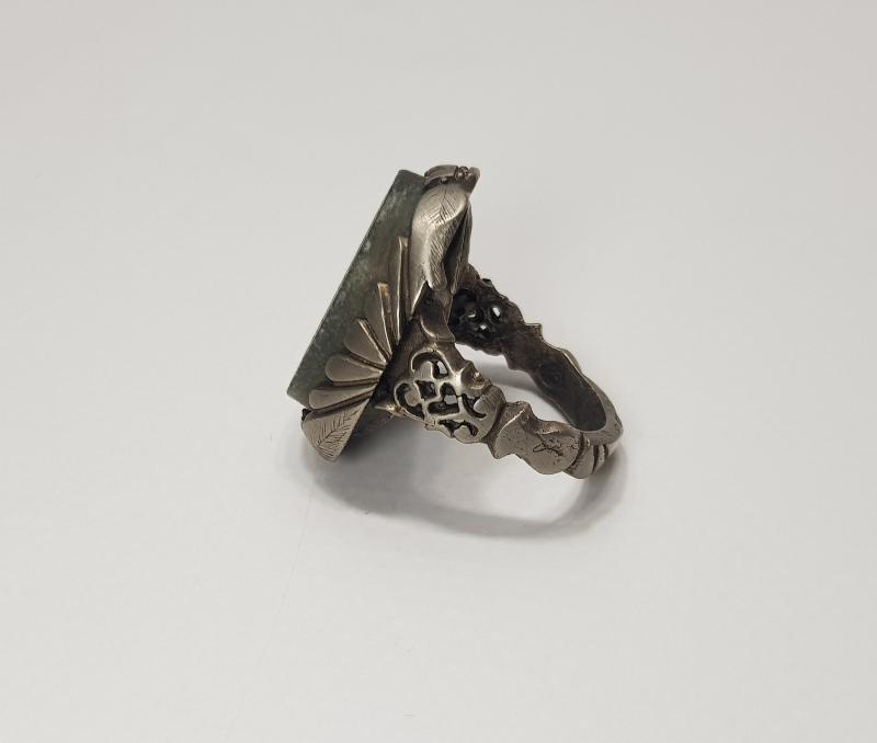 OSMANLI DÖNEMİ JADE TAŞI ÜZERİ DUA YAZILI TEKKE İŞİ GÜMÜŞ DERVİŞ YÜZÜĞÜ