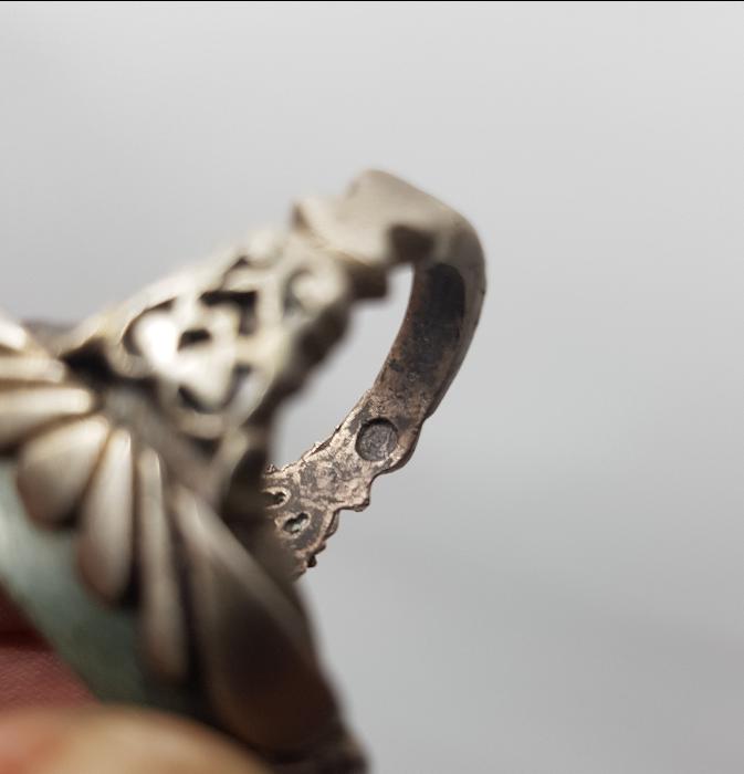 OSMANLI DÖNEMİ JADE TAŞI ÜZERİ DUA YAZILI TEKKE İŞİ GÜMÜŞ DERVİŞ YÜZÜĞÜ