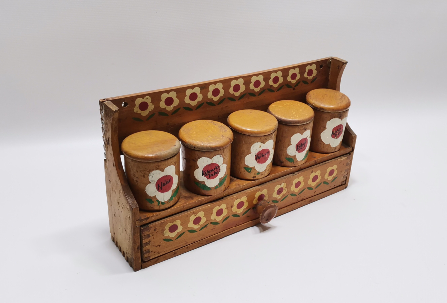 AHŞAP ÜZERİ EL BOYAMA ANTİKA BAHARATLIK