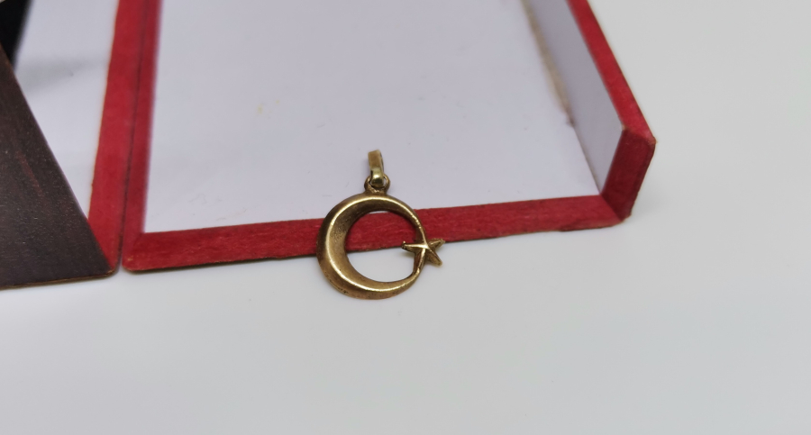 AY YILDIZLI ANTİKA KOLYE UCU