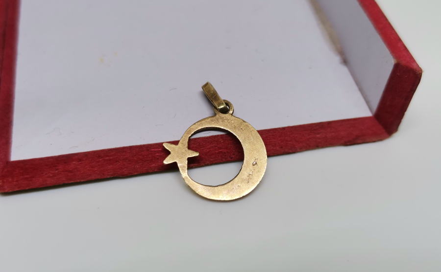 AY YILDIZLI ANTİKA KOLYE UCU