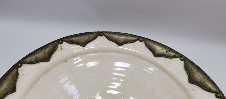 DEV BOYDA METAL GEÇMELİ ANTİKA PORSELEN JARDİNJER