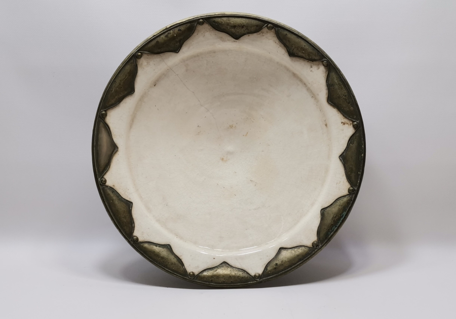 DEV BOYDA METAL GEÇMELİ ANTİKA PORSELEN JARDİNJER