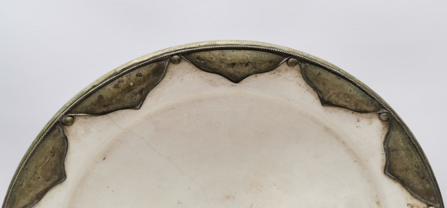 DEV BOYDA METAL GEÇMELİ ANTİKA PORSELEN JARDİNJER