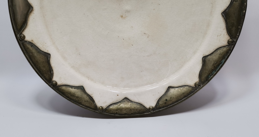 DEV BOYDA METAL GEÇMELİ ANTİKA PORSELEN JARDİNJER