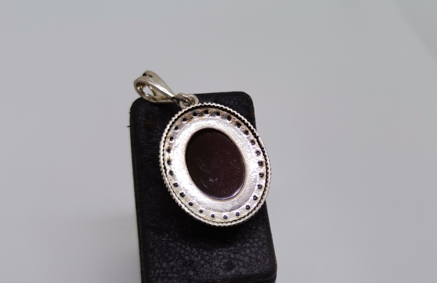 GÜMÜŞTEN MAMUL AKİK TAŞLI KOLYE UCU