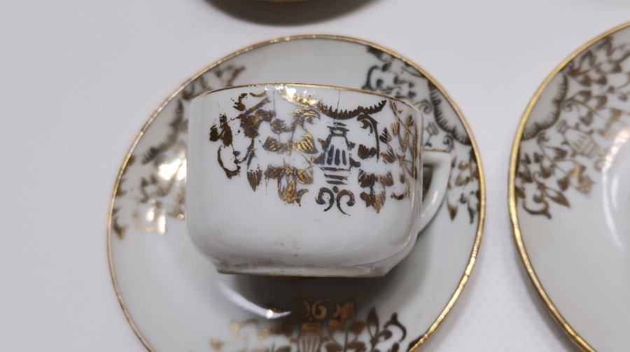 OSMANLI DÖNEMİ ALTIN VARAKLI 6 LI FİNCAN TAKIMI