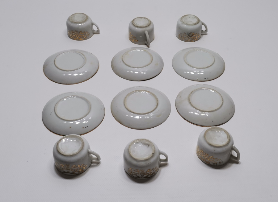 OSMANLI DÖNEMİ ALTIN VARAKLI 6 LI FİNCAN TAKIMI