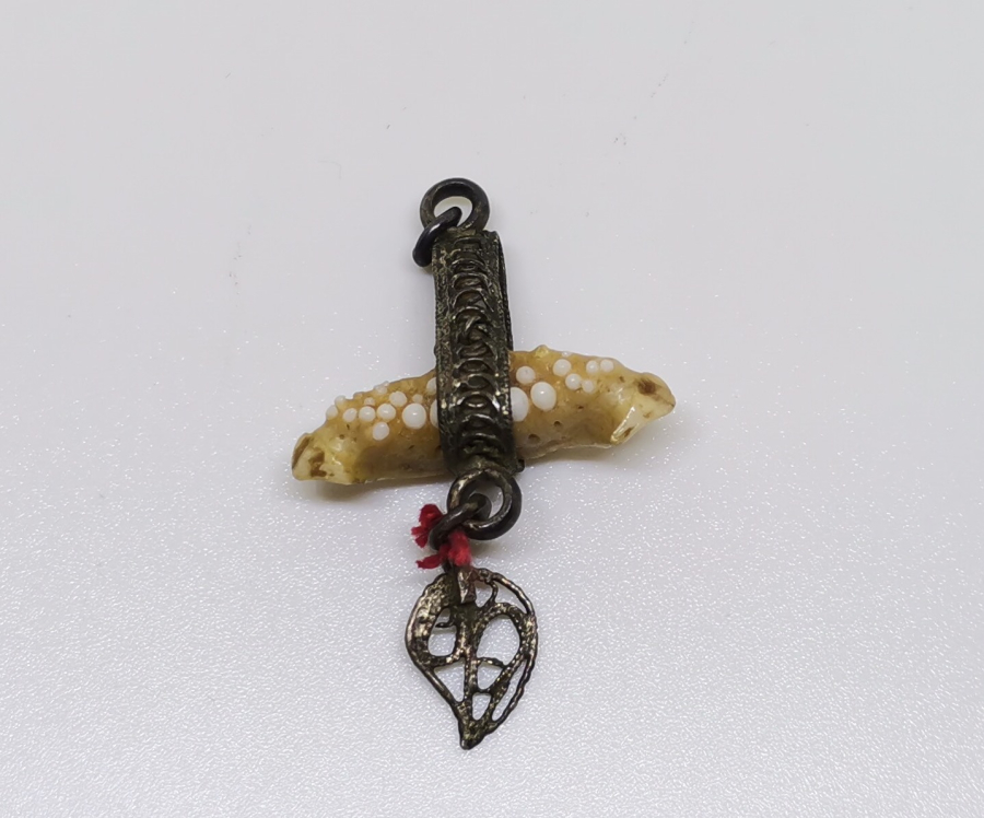 OSMANLI DÖNEMİ ÇOK NADİR YENGEÇ BACAKLI ŞAMAN İŞİ GÜMÜŞ KOLYE