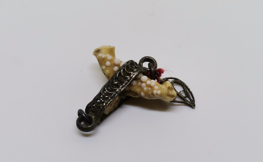 OSMANLI DÖNEMİ ÇOK NADİR YENGEÇ BACAKLI ŞAMAN İŞİ GÜMÜŞ KOLYE