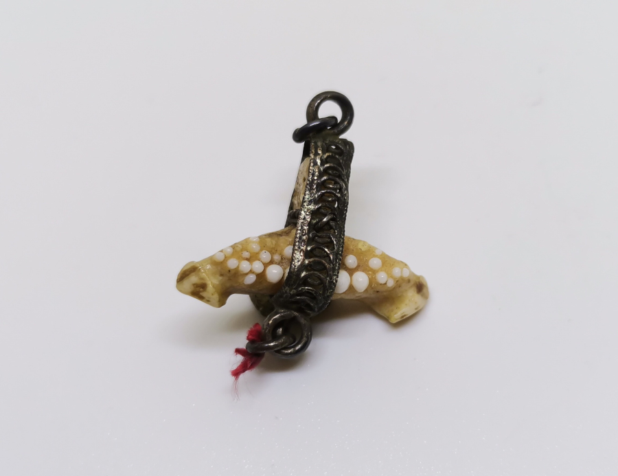 OSMANLI DÖNEMİ ÇOK NADİR YENGEÇ BACAKLI ŞAMAN İŞİ GÜMÜŞ KOLYE