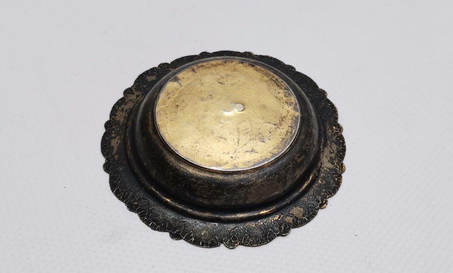 OSMANLI DÖNEMİ KALEM İŞÇİLİKLİ TUĞRALI GÜMÜŞ İFTARİYELİK - HURMALIK