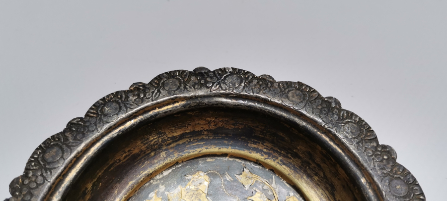 OSMANLI DÖNEMİ KALEM İŞÇİLİKLİ TUĞRALI GÜMÜŞ İFTARİYELİK - HURMALIK