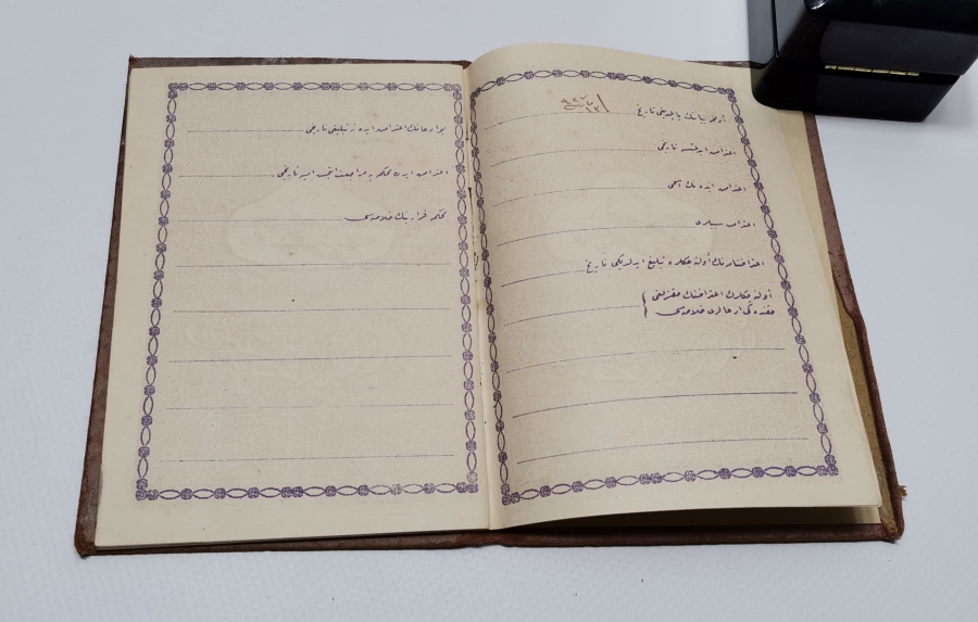 OSMANLICA YAZILI TEYYARE CEMİYETİ NADİR EVLİLİK CÜZDANI