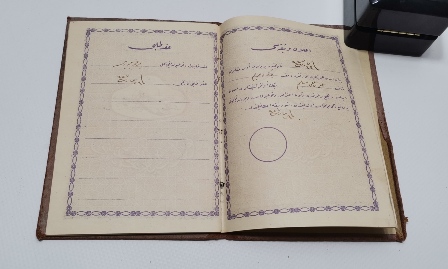 OSMANLICA YAZILI TEYYARE CEMİYETİ NADİR EVLİLİK CÜZDANI