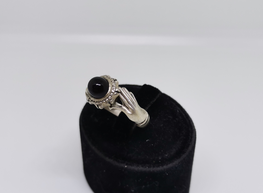 SÜMBÜLİ SARIĞI FORMUNDA YAPILMIŞ OSMANLI GÜMÜŞ DERVİŞ YÜZÜĞÜ