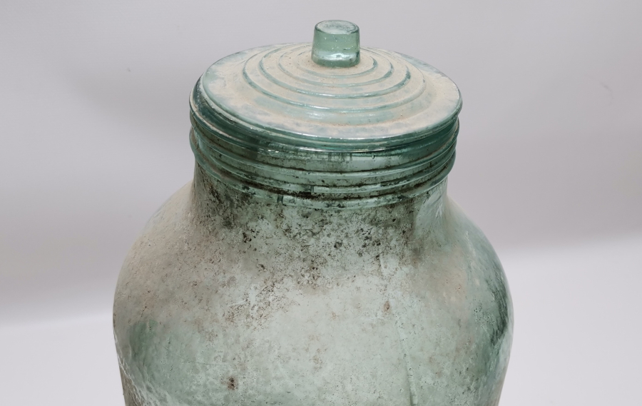 ANTİKA BÜYÜK BOY CAM ŞEKERCİ KAVANOZU