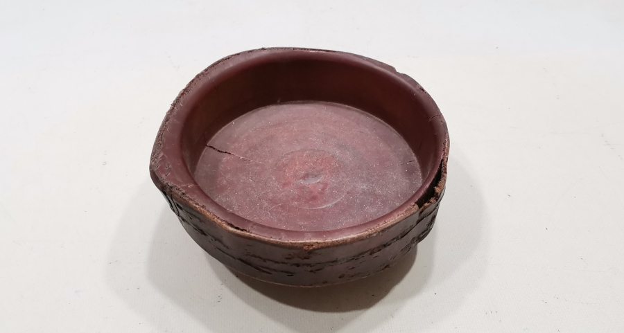 OSMANLI DÖNEMİ DERİ VE AHŞAPTAN MAMUL NADİR FORMDA TEKKE İŞİ KASE