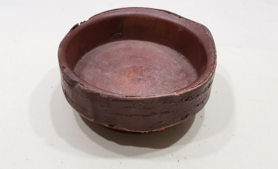 OSMANLI DÖNEMİ DERİ VE AHŞAPTAN MAMUL NADİR FORMDA TEKKE İŞİ KASE