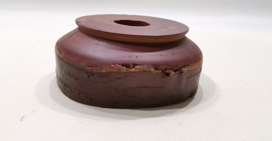 OSMANLI DÖNEMİ DERİ VE AHŞAPTAN MAMUL NADİR FORMDA TEKKE İŞİ KASE