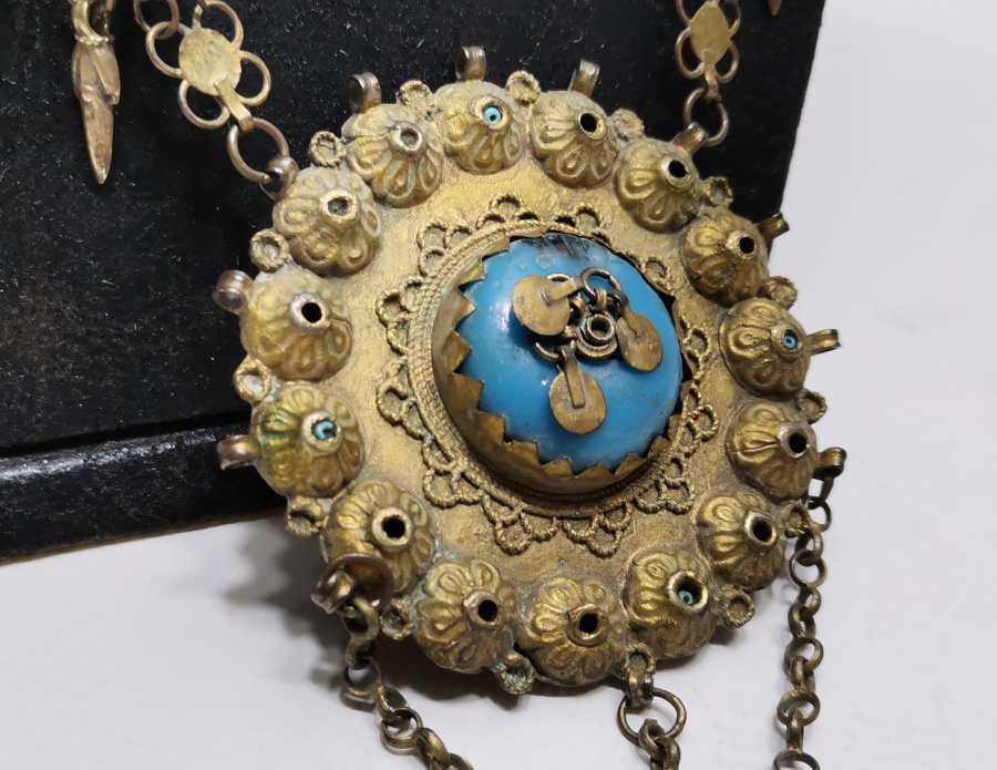 OSMANLI DÖNEMİ NADİR FORMDA ERMENİ İŞİ GELİN TAKISI