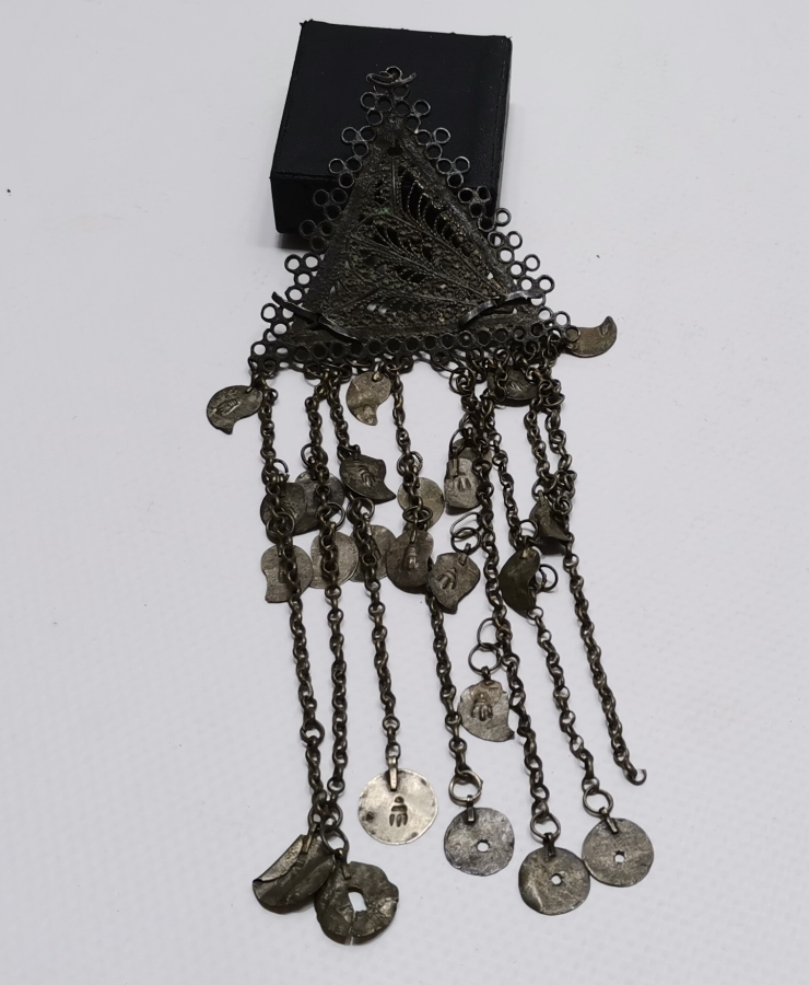 OSMANLI DÖNEMİ TELKARİ İŞÇİLİKLİ GÜMÜŞ FES SÜSÜ