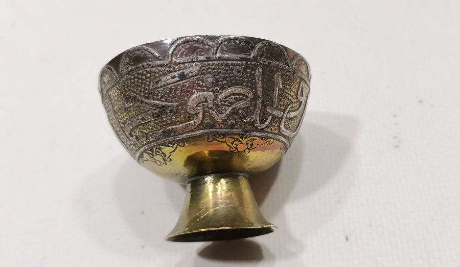 ÜZERİ AYETLERLE DEKORLU ANTİKA FİNCAN ZARFI