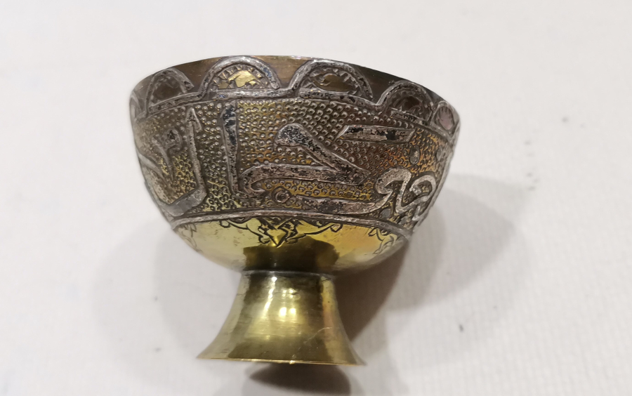 ÜZERİ AYETLERLE DEKORLU ANTİKA FİNCAN ZARFI