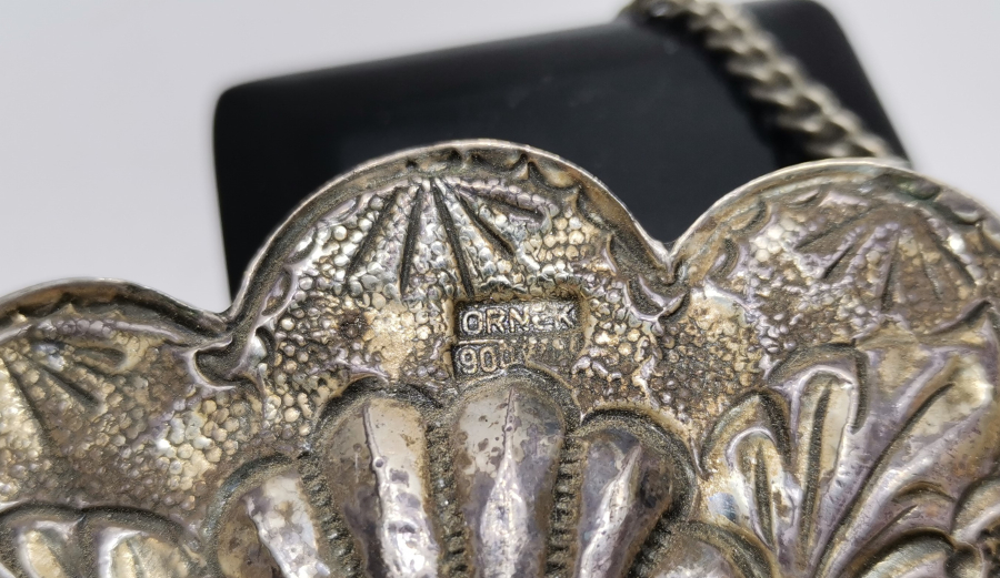 ARKASI NAZAR BONCUKLU ANTİKA GÜMÜŞ DUVAR AYNASI