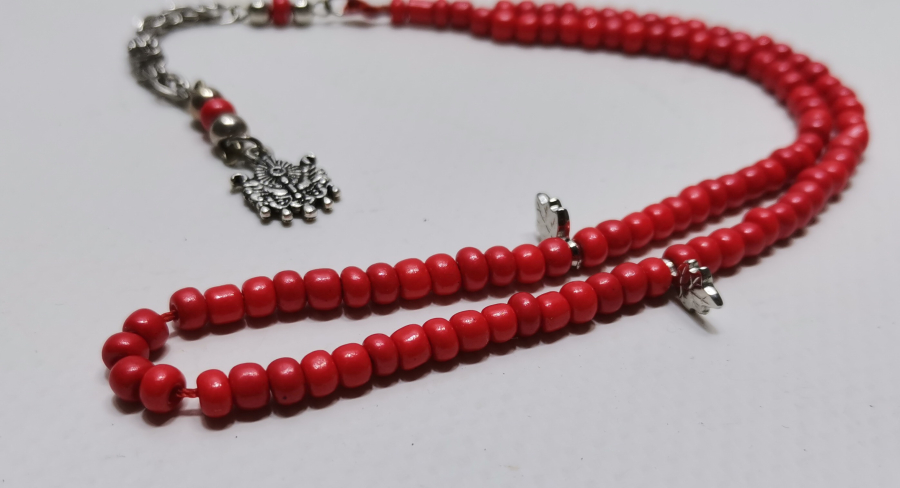 CEP BOY ANTİKA MERCAN TAŞLI NAMAZ TESPİHİ