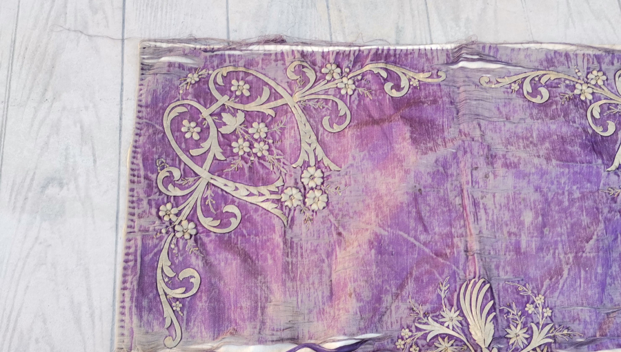 GÜMÜŞ SIRMA İŞÇİLİKLİ OSMANLI DÖNEMİ GELİN BOHÇASI