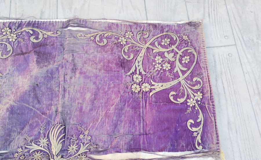 GÜMÜŞ SIRMA İŞÇİLİKLİ OSMANLI DÖNEMİ GELİN BOHÇASI