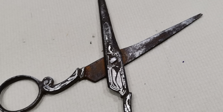 OSMANLI DÖNEMİ KOFGARİ İŞÇİLİKLİ HATTAT MAKASI