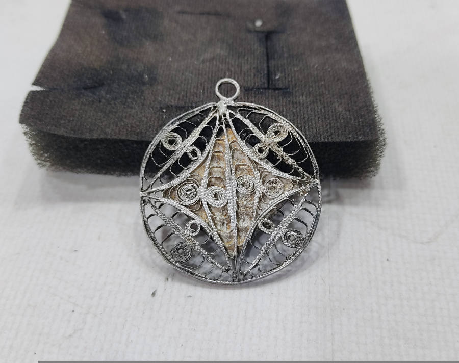 OSMANLI DÖNEMİ SAVAT İŞÇİLİKLİ GÜMÜŞ KOLYE UCU