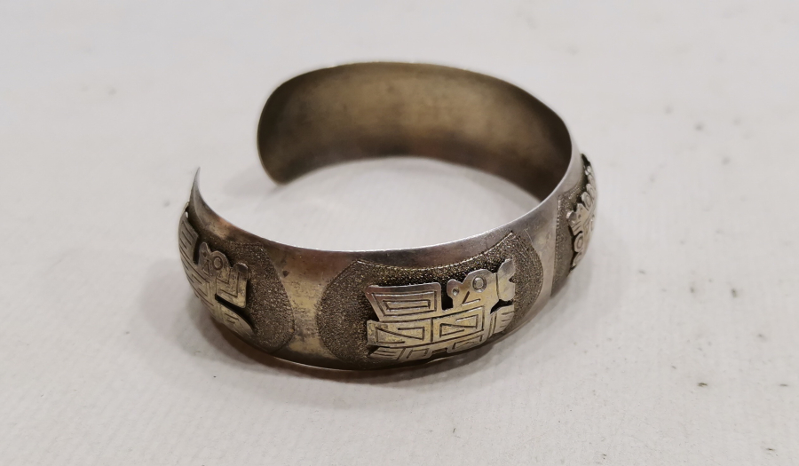 ÖZEL YAPIM MISIR İŞİ GÜMÜŞ BİLEZİK