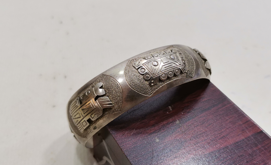 ÖZEL YAPIM MISIR İŞİ GÜMÜŞ BİLEZİK