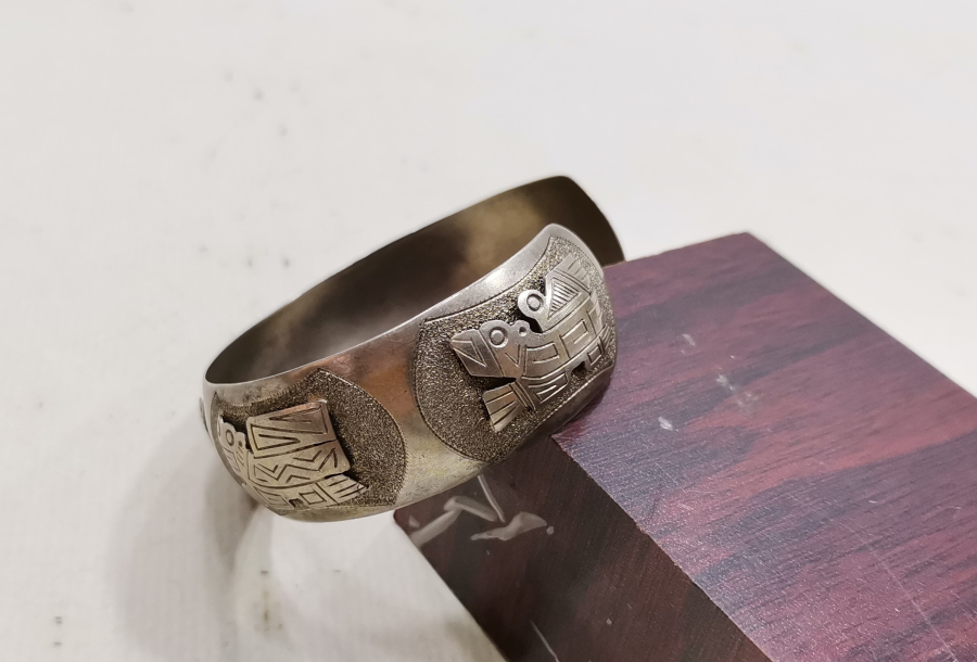 ÖZEL YAPIM MISIR İŞİ GÜMÜŞ BİLEZİK