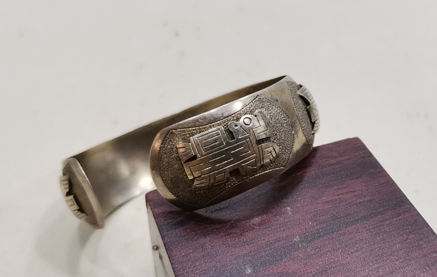 ÖZEL YAPIM MISIR İŞİ GÜMÜŞ BİLEZİK