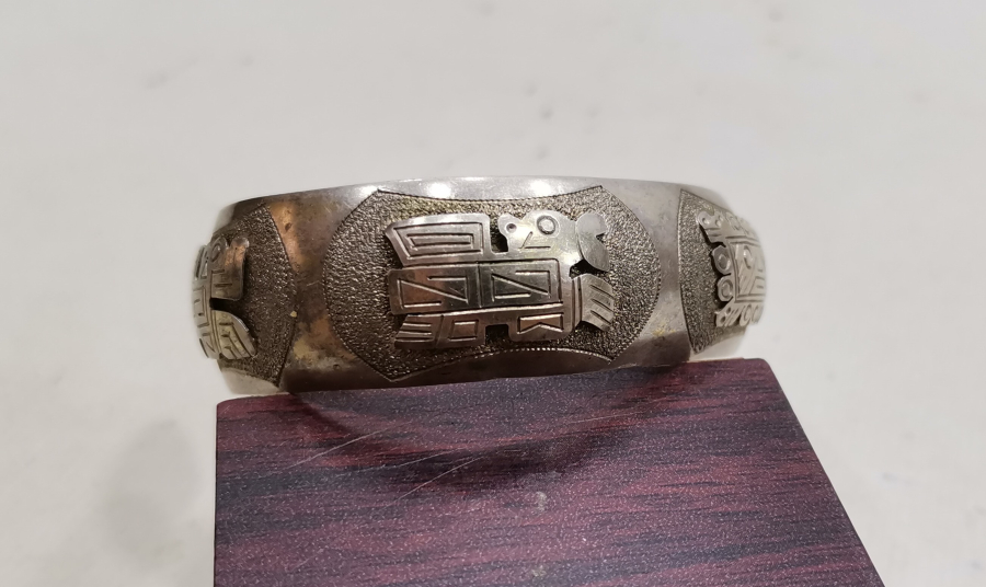 ÖZEL YAPIM MISIR İŞİ GÜMÜŞ BİLEZİK