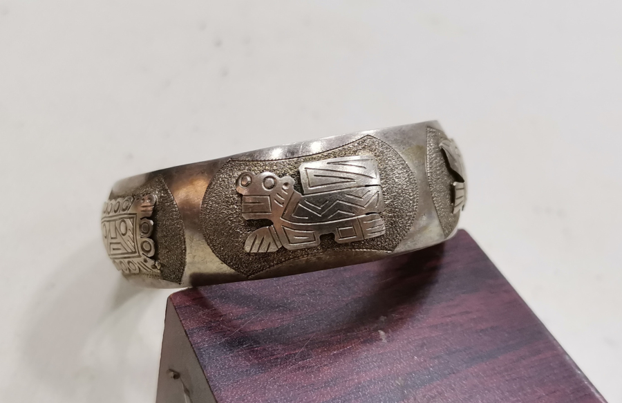 ÖZEL YAPIM MISIR İŞİ GÜMÜŞ BİLEZİK