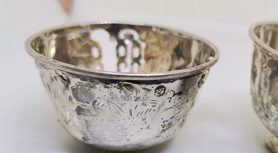 HALİYLE KONDİSYONDA 2 ADET OSMANLI DÖNEMİ TUĞRALI GÜMÜŞ FİNCAN ZARFI