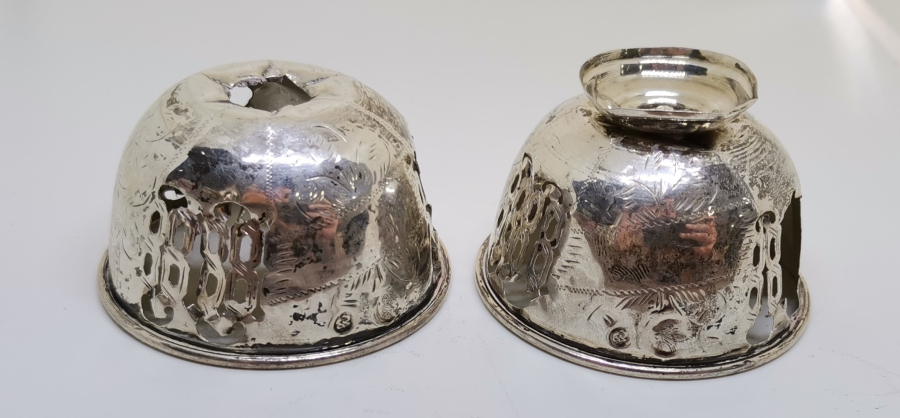 HALİYLE KONDİSYONDA 2 ADET OSMANLI DÖNEMİ TUĞRALI GÜMÜŞ FİNCAN ZARFI