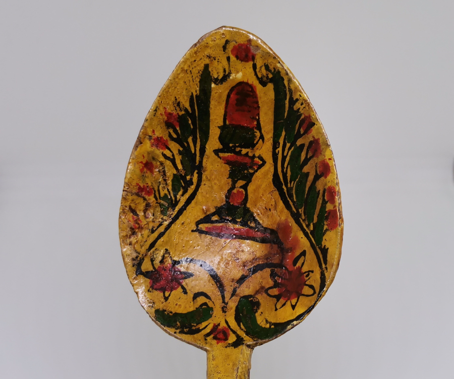 MEVLEVİ SİKKELİ VE OSMANLICA YAZILI OSMANLI DÖNEMİ NADİR KONYA İŞİ TAHTA KAŞIK