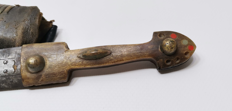 ÜZERİ ÇERKES USTA DAMGALI VE AY YILDIZLI OSMANLI DÖNEMİ ÇERKES KAMASI