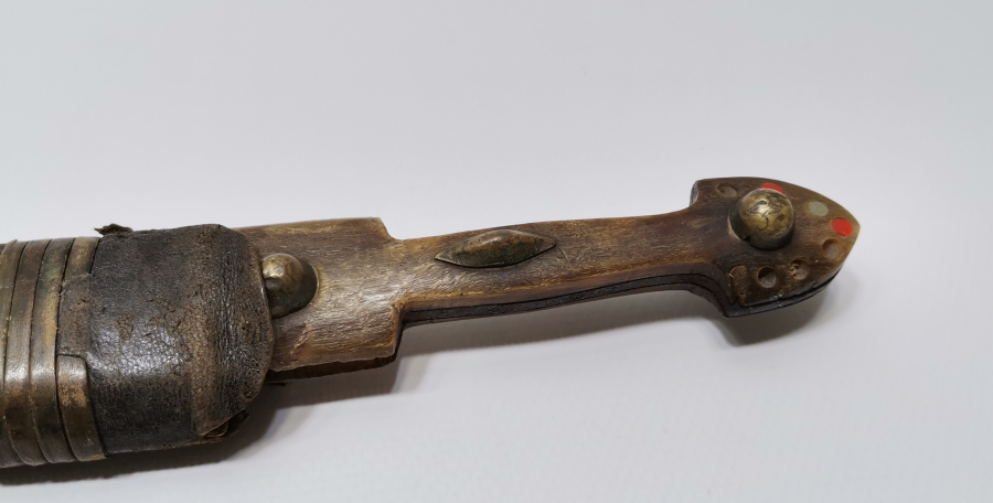 ÜZERİ ÇERKES USTA DAMGALI VE AY YILDIZLI OSMANLI DÖNEMİ ÇERKES KAMASI