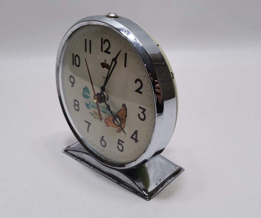 ANTİKA NOSTALJİK TAVUKLU VE CİVCİVLİ MASA SAATİ