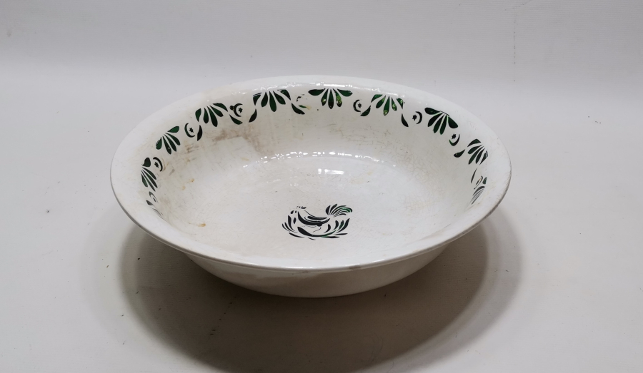 AY YILDIZLI VE HOROZLU DEV BOYDA OSMANLI DÖNEMİ PORSELEN TABAK - KASE