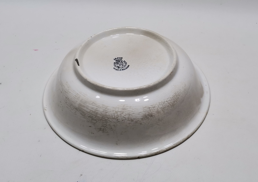 AY YILDIZLI VE HOROZLU DEV BOYDA OSMANLI DÖNEMİ PORSELEN TABAK - KASE