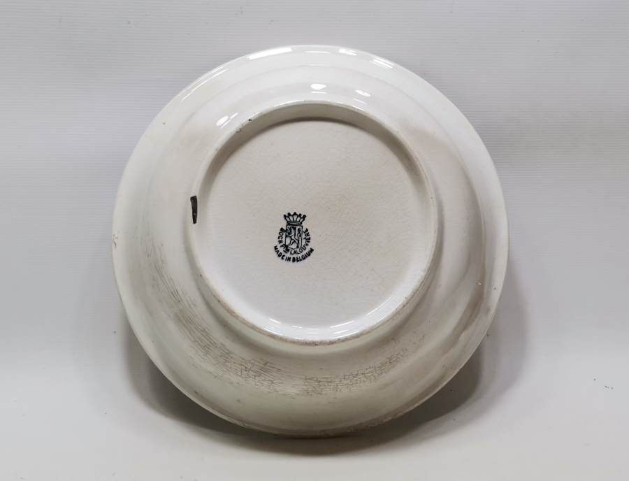 AY YILDIZLI VE HOROZLU DEV BOYDA OSMANLI DÖNEMİ PORSELEN TABAK - KASE