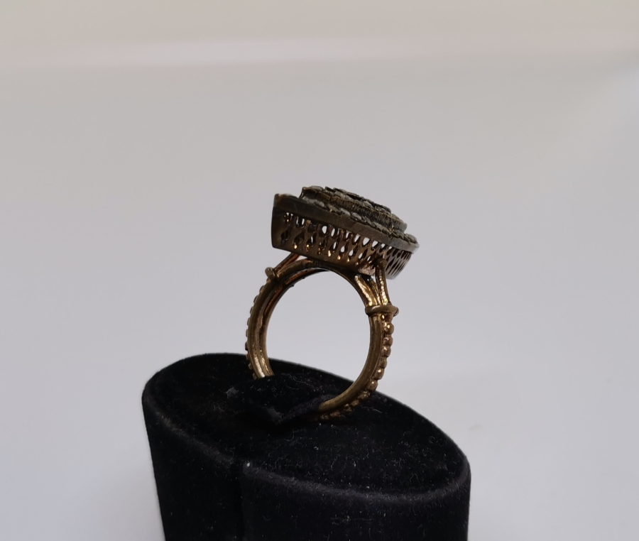 ELMAS TAŞLI BÜYÜK BOY ÖZEL YAPIM  MEKİK YÜZÜK